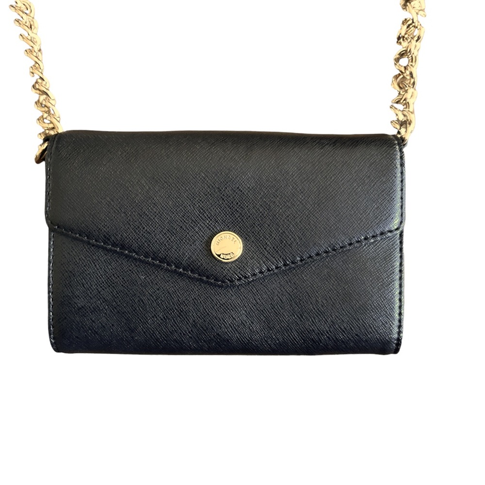 Michael Kors Crossbody Wallet Purse - Black with Gold Hardware
